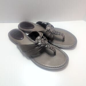 Frye Carson Braided Leather Thong Slip On Sandals Women's 10M